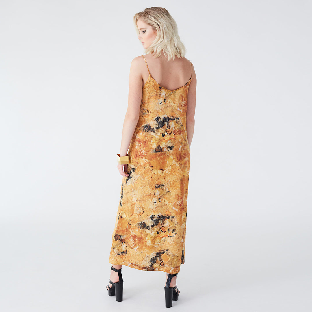 Pfeiffer Yellow Fluorite Slip Dress
