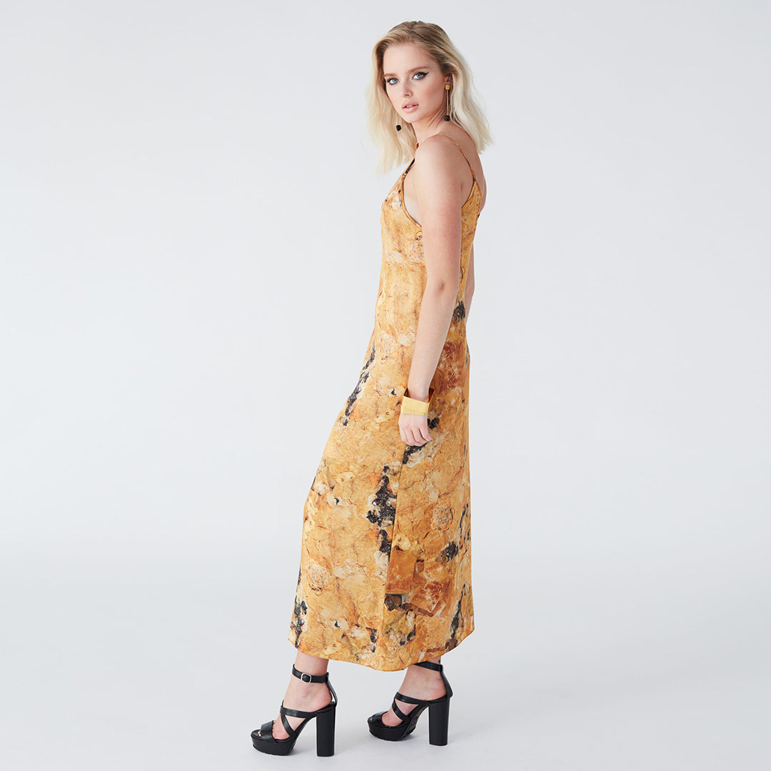 Pfeiffer Yellow Fluorite Slip Dress