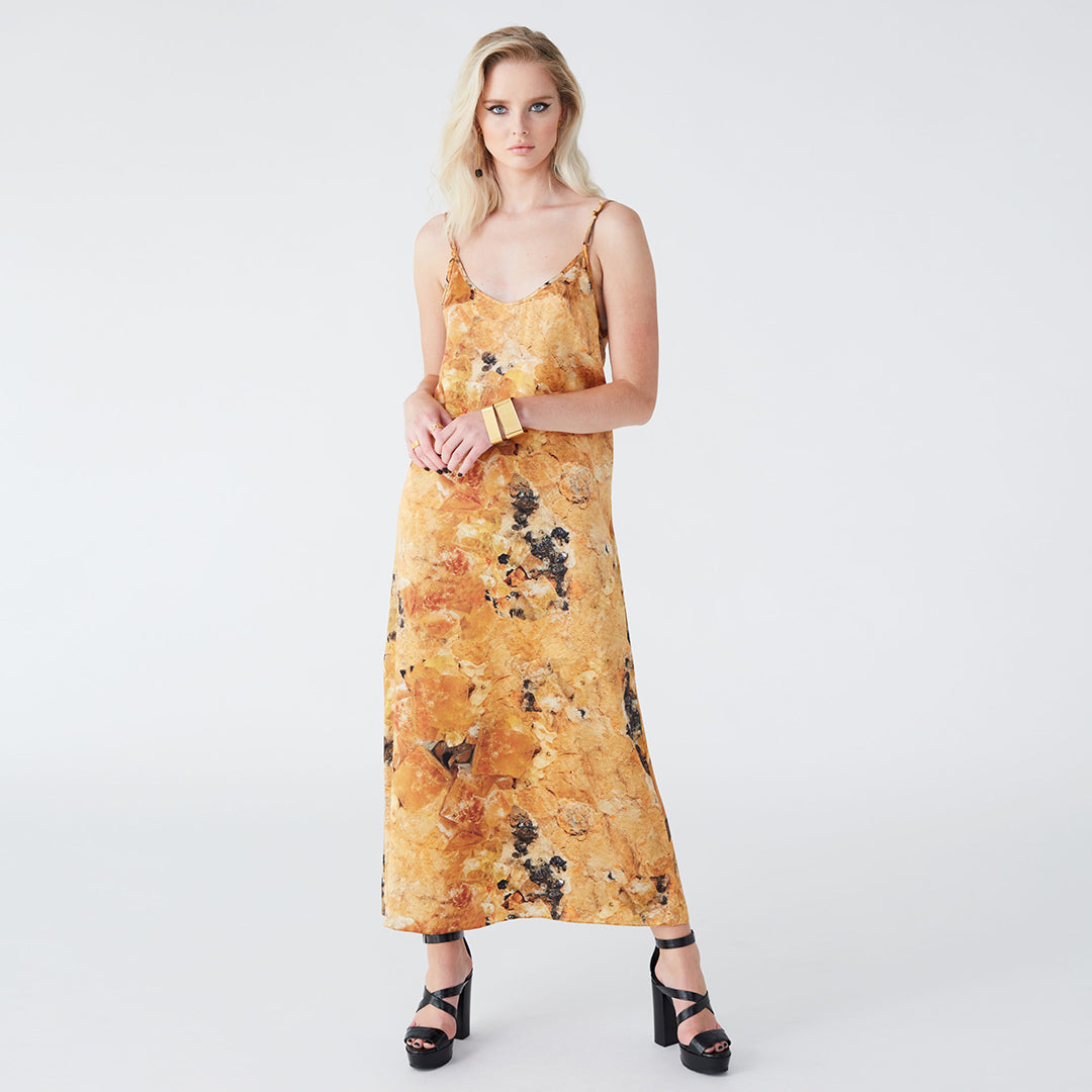 Pfeiffer Yellow Fluorite Slip Dress