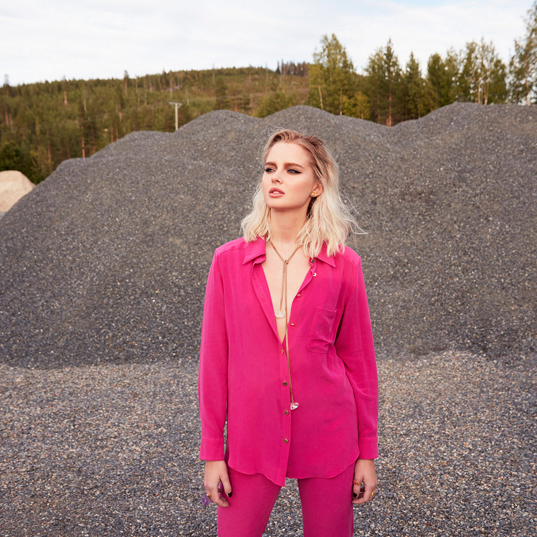 Smith Fuchsia Boyfriend Shirt