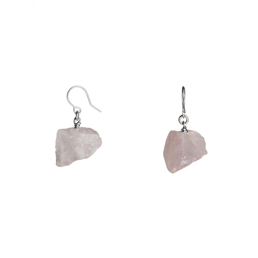 The Raw One Rose Quartz Earrings