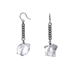 Keep Me Hanging Clear Quartz Short Earrings Silver. Keep Me Hanging Clear Quartz Short Earrings by Märta Larsson with silver ear wire and raw quartz drops. Handcrafted crystal earrings — cool clarity meets Scandinavian design.