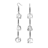 Longing Rough Quartz Earrings Silver