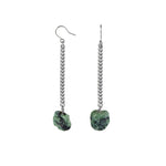 Keep Me Hanging Ruby Zoisite Earrings Silver