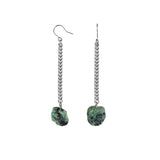 Keep Me Hanging Ruby Zoisite Earrings Silver