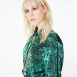 Harry Malachite Midi Silk Shirt Dress