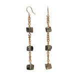 Longing Shiny Pyrite Earrings Gold