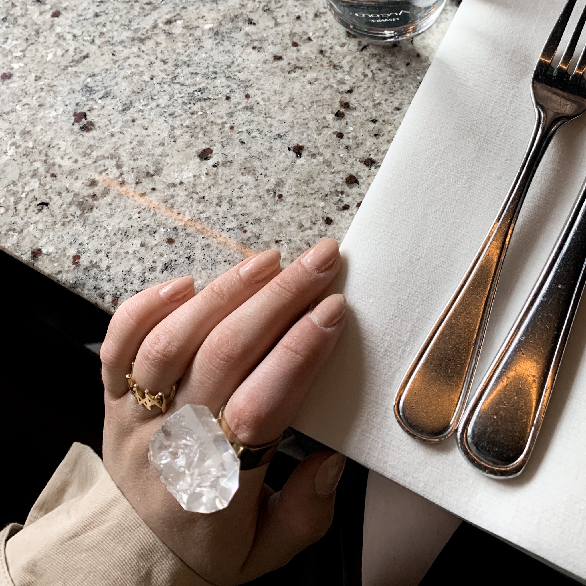 Art Ring Clear Quartz