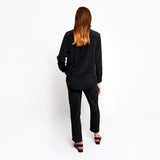 Smith Black Silk Boyfriend Shirt
