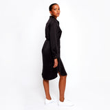 Carte Blanche Black Silk Shirt Dress