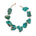 Not A Pearl Necklace Chrysocolla by Märta Larsson with chunky raw chrysocolla stones and 14k rolled gold chain. Statement crystal necklace handcrafted in Stockholm — bold and powerful design.