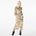 Model wearing the Glam Rock Silk Satin Shirt Dress by Märta Larsson, photographed from the front against a white background. This oversized satin shirt dress features a relaxed fit, button-through front, and crisp collar — a bold fashion dress for women perfect for luxury styling and modern rock & roll flair.