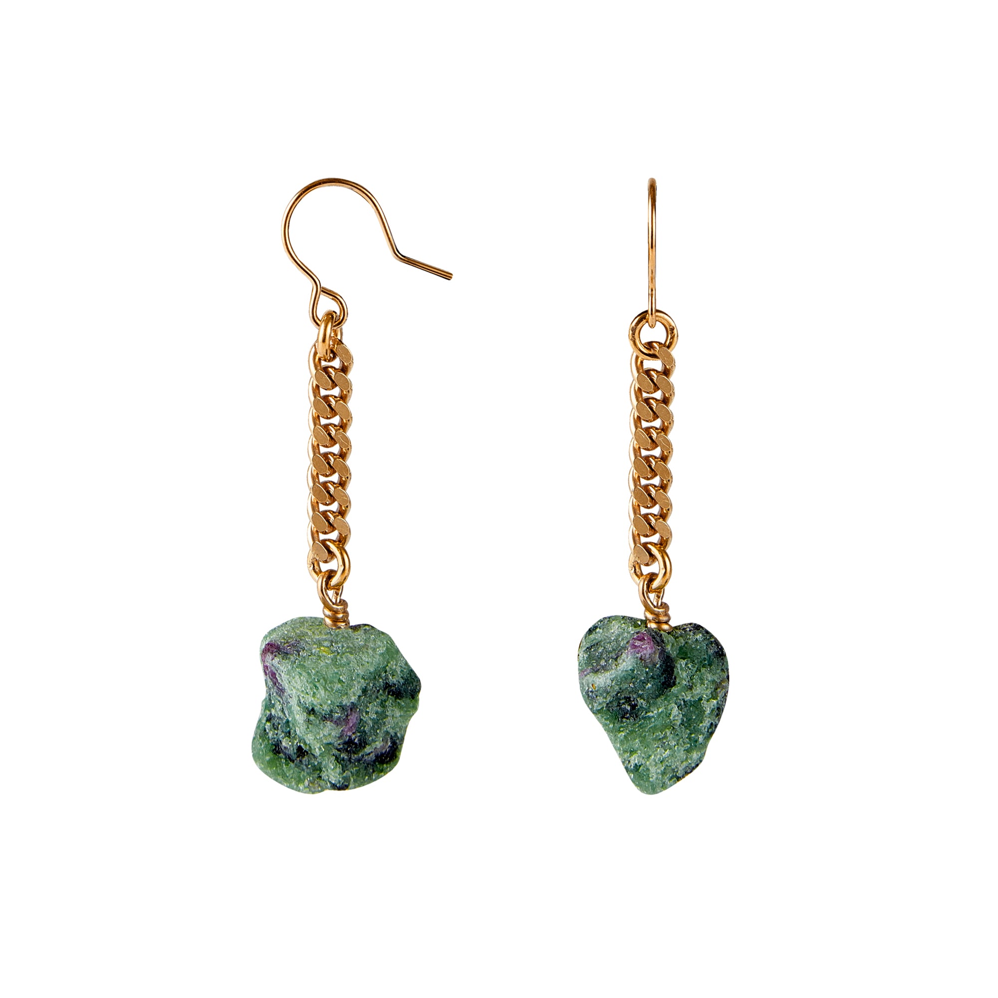 Keep Me Hanging Ruby Zoisite Short Earrings