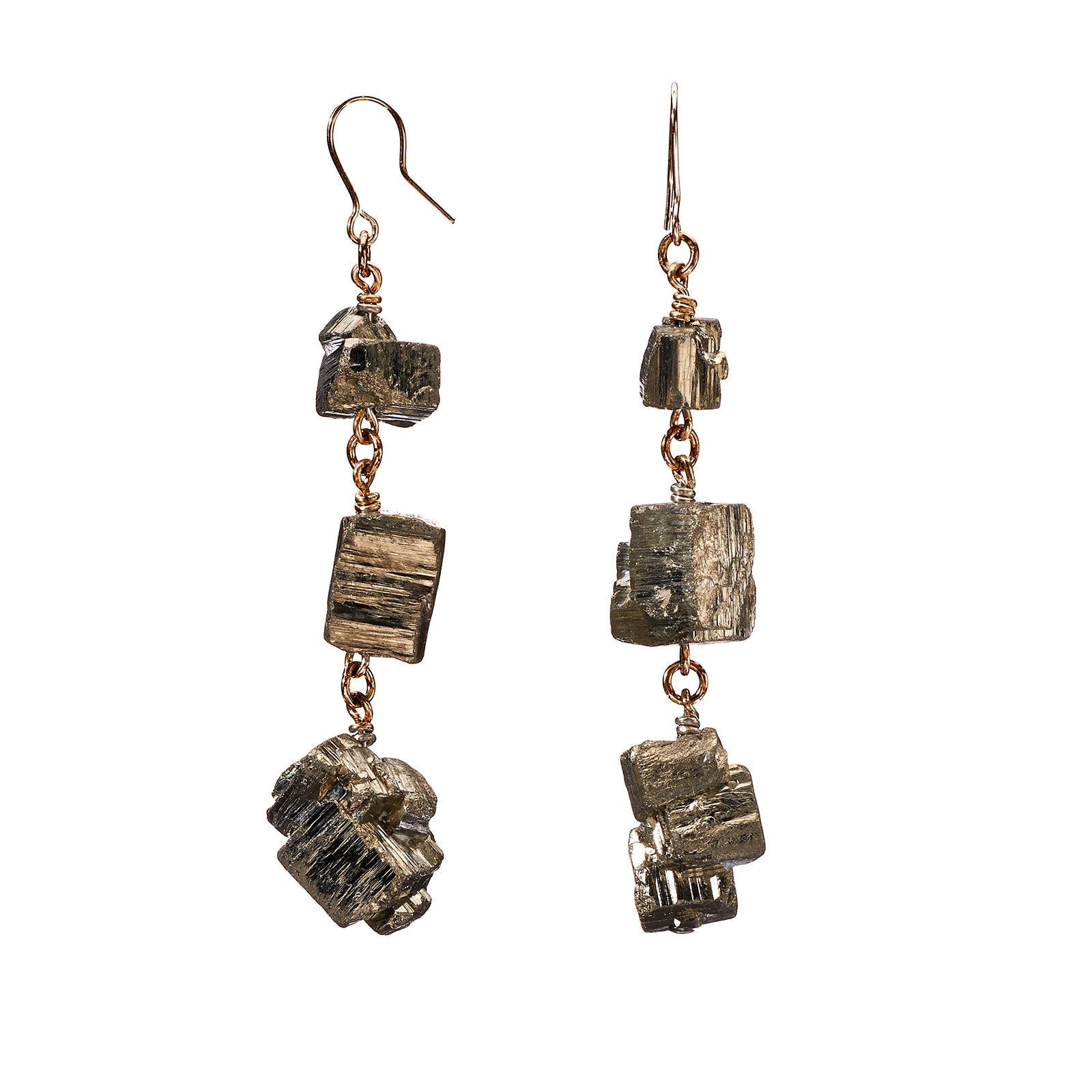 XXX Shiny Pyrite Earrings