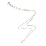 Signature Necklace Brushed Silver by Märta Larsson with M logo charm on recycled 925 sterling silver chain. Minimalist silver initial necklace with brushed finish — handcrafted in Stockholm.