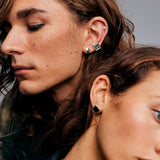 Mondrian Stud Earrings Black Tourmaline