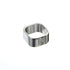  Signature Silver Ring by Märta Larsson in polished 925 sterling silver, displayed against a white background. This minimalist designer ring features a sculptural 10mm band with engraved logo — a timeless silver ring for men and women.
