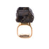 Black Tourmaline Obelisk Ring by Märta Larsson in gold vermeil, displayed against a white background. This handcrafted statement ring features a 2.5 cm raw black tourmaline stone set in polished 24k gold vermeil — a bold and luxurious crystal ring for modern jewelry lovers.