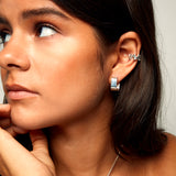 Signature Creole Polished Silver Earrings
