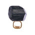 Art Ring Black Tourmaline by Märta Larsson in gold vermeil with raw black tourmaline crystal. Sculptural statement ring with bold texture and polished gold band — handcrafted in Stockholm.