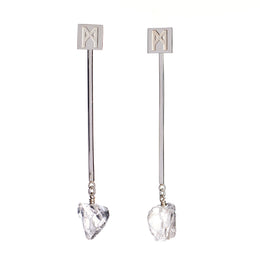 The “M” Convertible Quartz Earrings