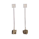 The “M” Convertible Pyrite Earrings Silver