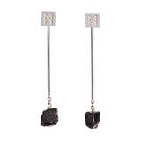 The “M” Convertible Black Tourmaline Earrings