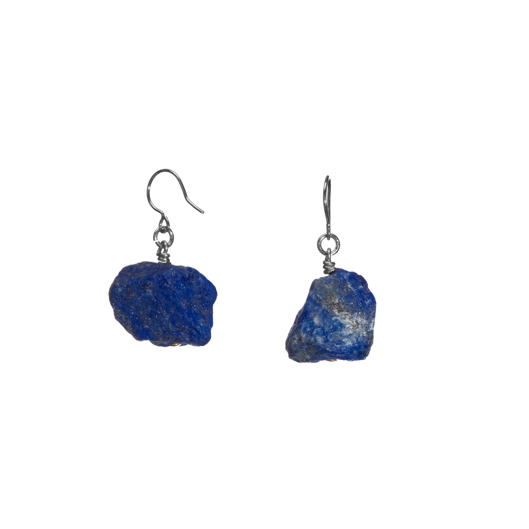 The Raw One Lapis Lazuli Earrings Silver