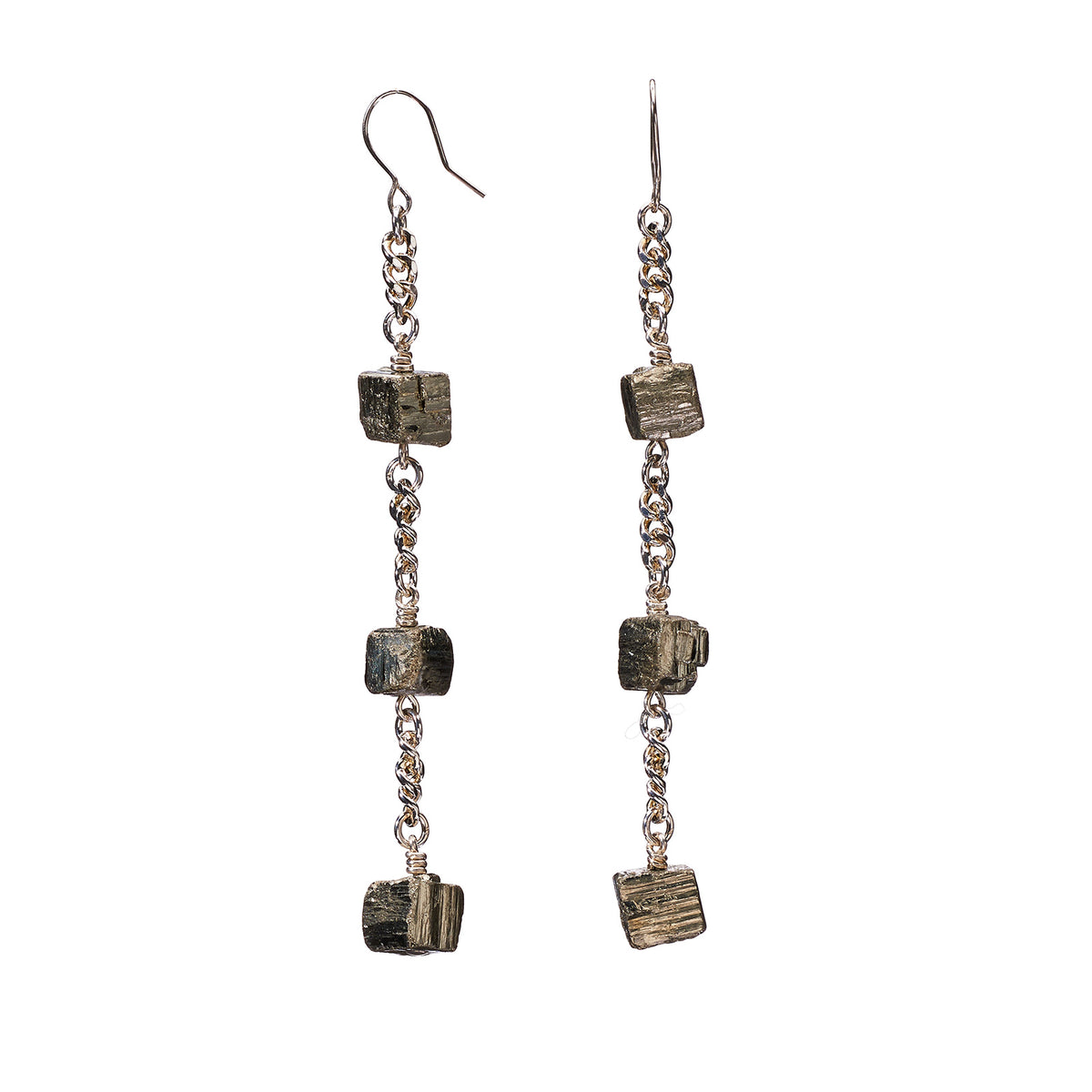 Longing Shiny Pyrite Earrings