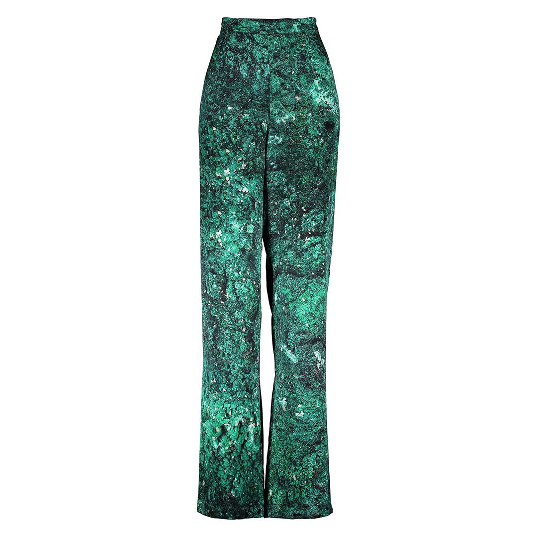 Jagger Malachite Silk Wide Pants