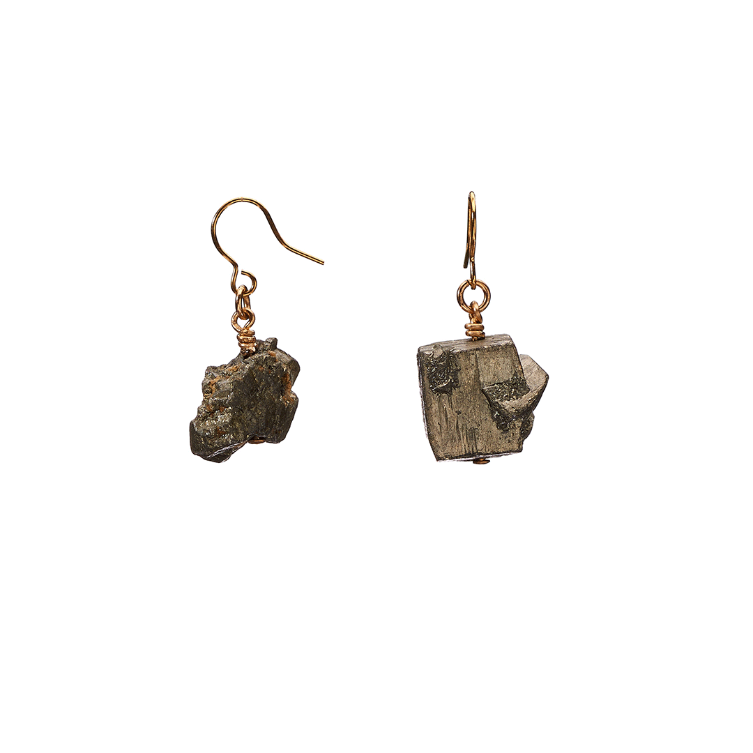 Raw One Pyrite Earrings