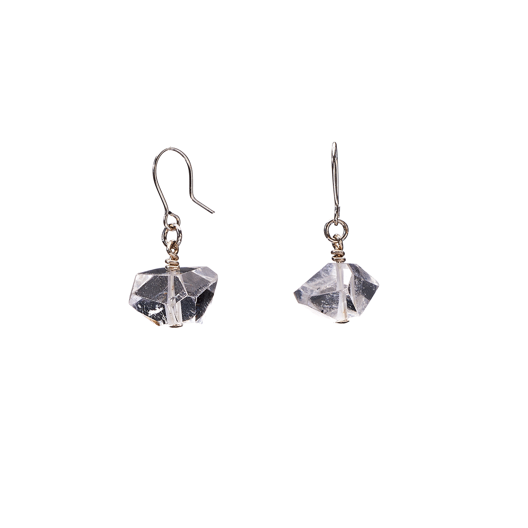 Raw One Clear Quartz Earrings