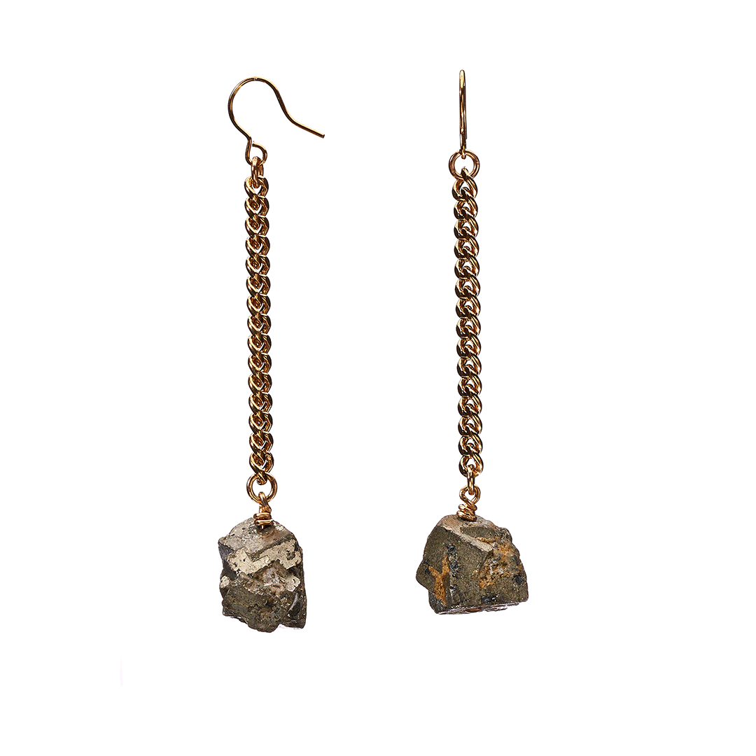 Keep Me Hanging Pyrite Earrings