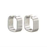 Signature Creole Brushed Silver Earrings