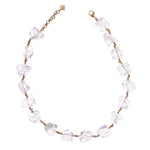 Not a Pearl Necklace Rough Quartz by Märta Larsson featuring chunky raw quartz stones linked with 14k rolled gold, bold and handcrafted.
