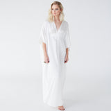 Dunaway White Silk Kaftan