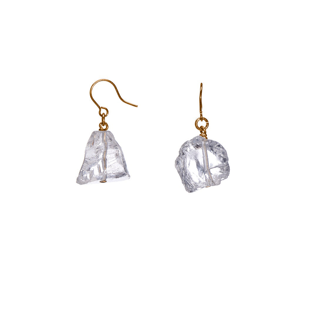 Raw One Rough Quartz Earrings