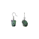 The Raw One Earrings Ruby Zoisite Silver