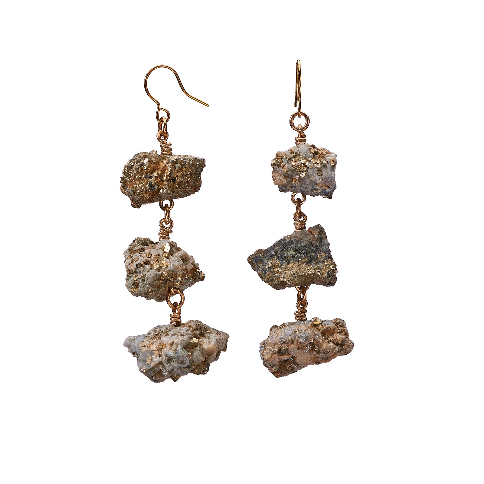 Yeah Yeah Yeahs Calcite Pyrite Earrings