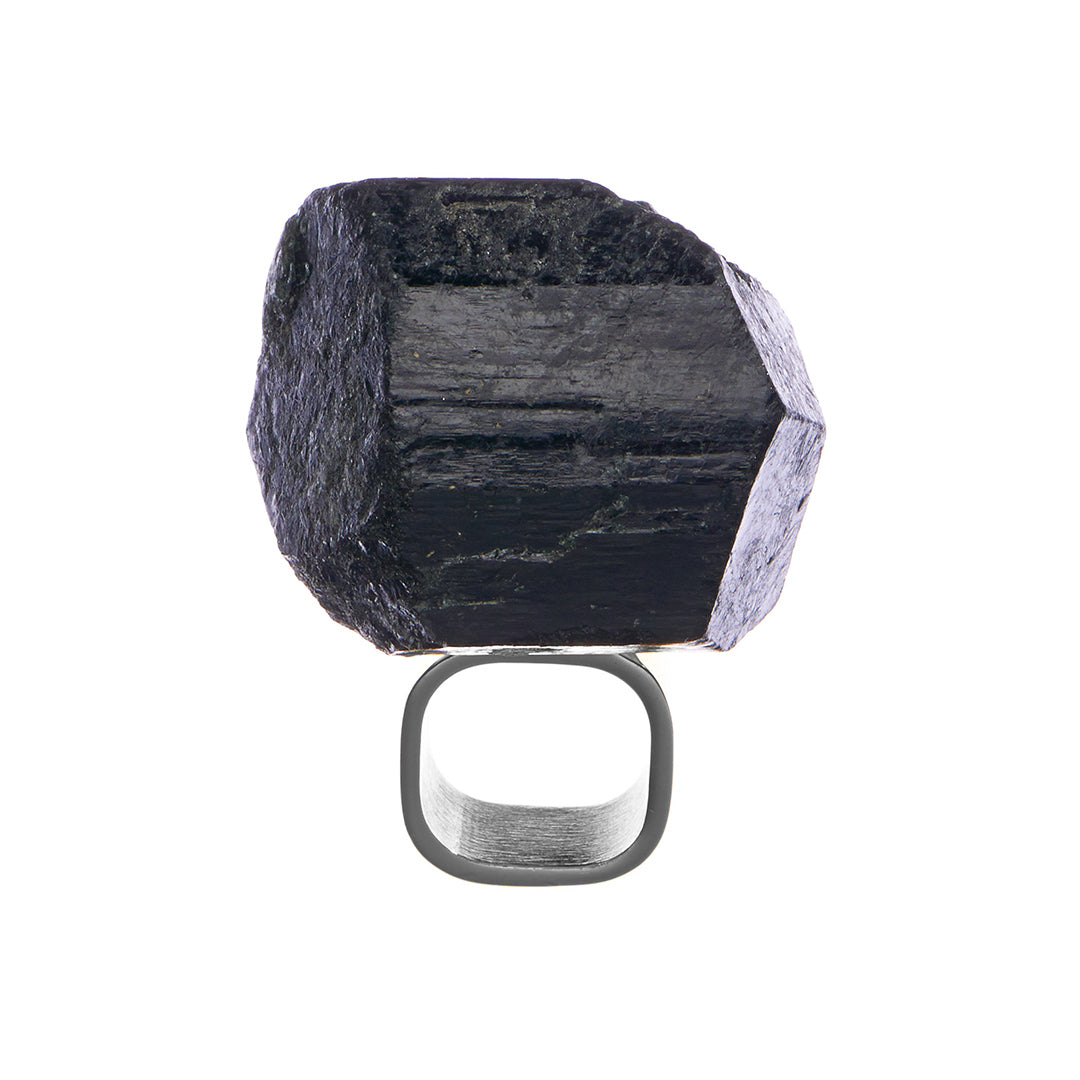 Art Ring Black Tourmaline Silver
