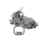 Art Ring Special Edition Quartz by Märta Larsson in polished silver, a handcrafted jagged quartz crystal ring with translucent texture and sculptural elegance.