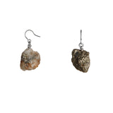The Raw One Calcite Pyrite Earrings Silver