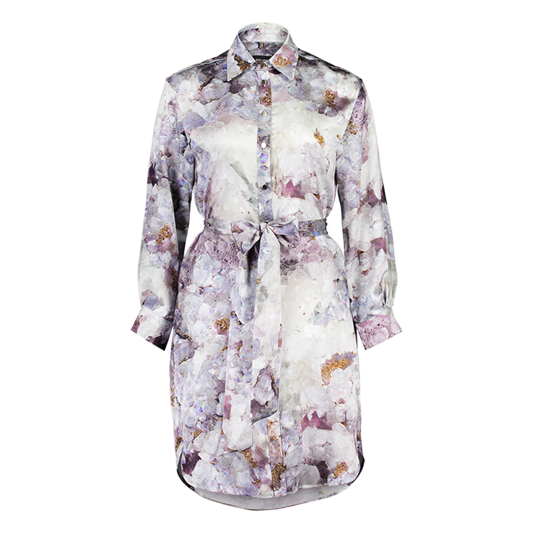 Carte Blanche Fluorite Silk Shirt Dress