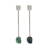 The “M” Convertible Ruby Zoisite Earrings Silver