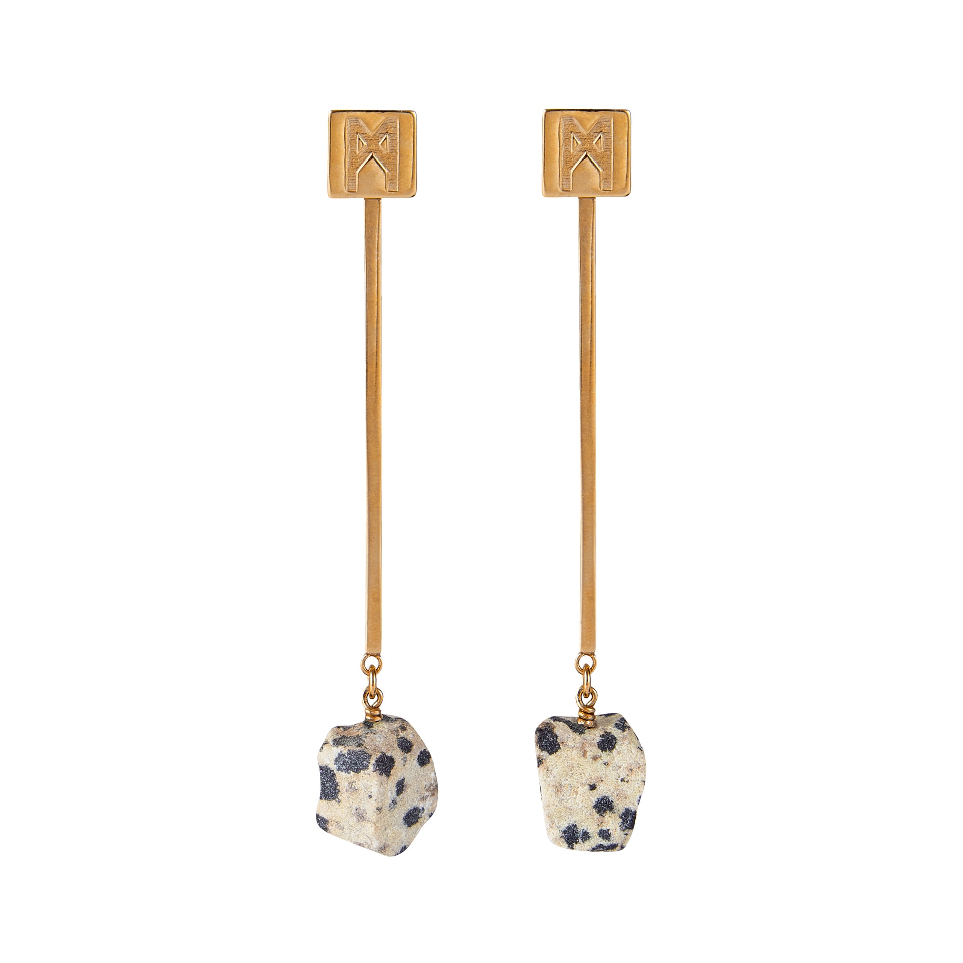 “M” Convertible Dalmatian Earrings