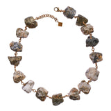 Not a Pearl Necklace Calcite Pyrite by Märta Larsson featuring chunky raw calcite-pyrite stones linked with 14k rolled gold, bold and handcrafted.