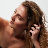 Portrait featuring Power Ring by Märta Larsson, paired with sculptural jewelry and natural styling for a confident look.