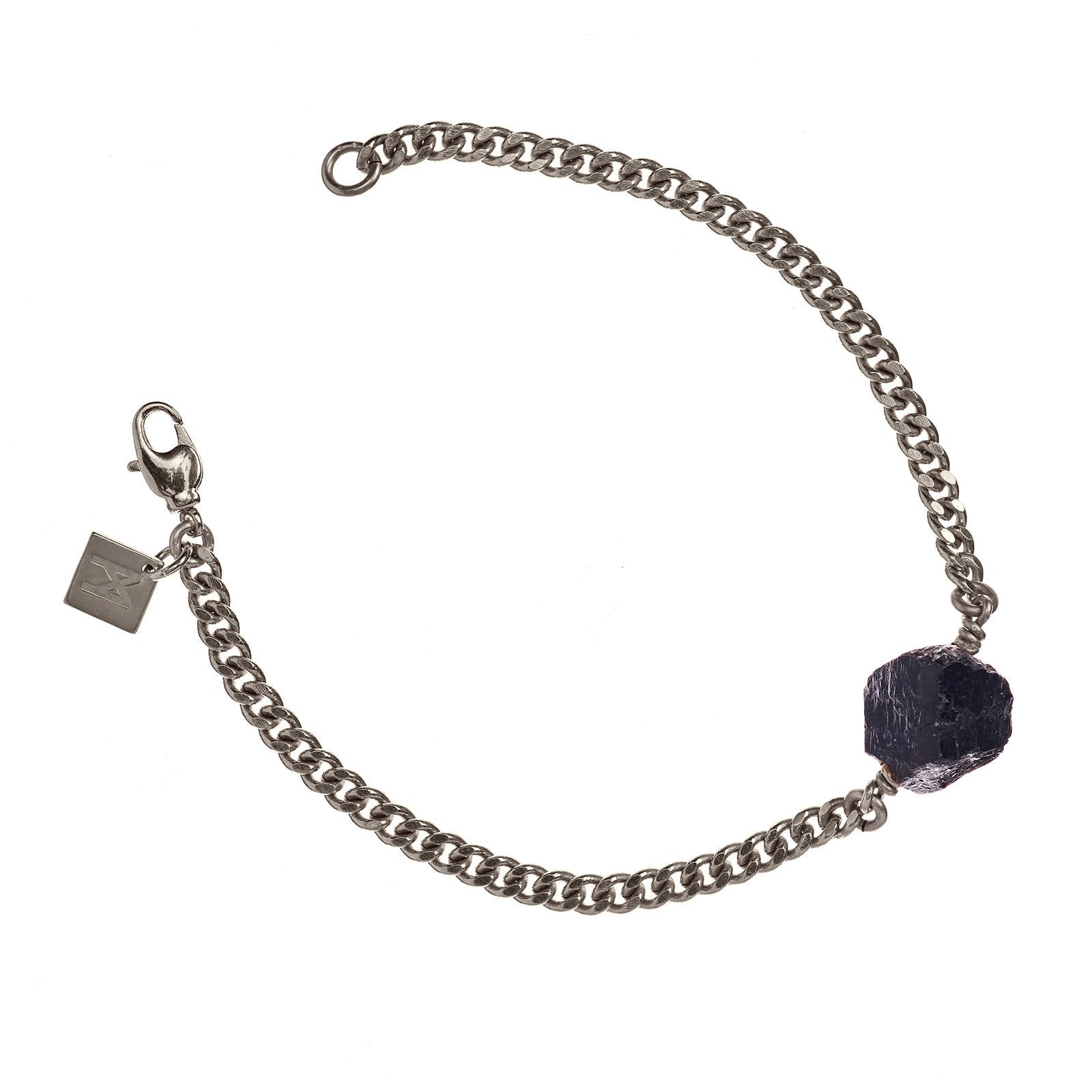 The Raw One Black Tourmaline Bracelet Silver