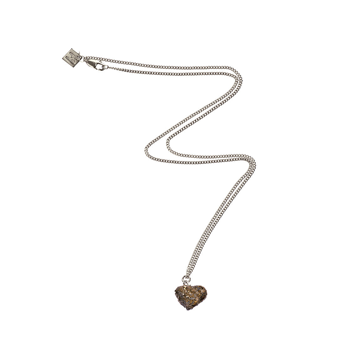 The Raw One Calcite Pyrite Necklace Silver