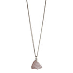 The Raw One Rose Quartz Necklace Silver